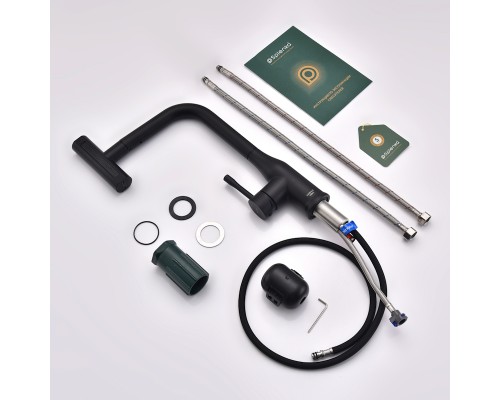 Смеситель для кухни с мультифункциональным изливом Splenka S206.49.06, черный