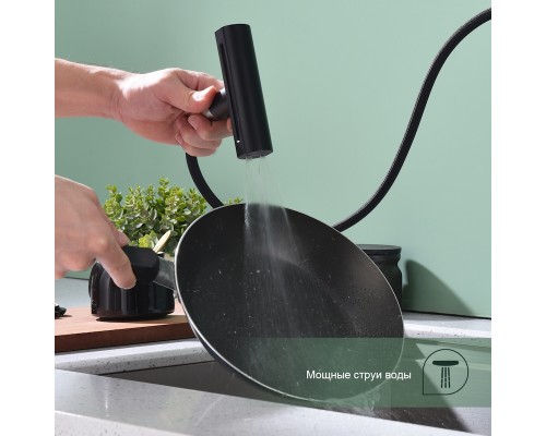 Смеситель для кухни с мультифункциональным изливом Splenka S206.49.06, черный