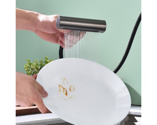 Смеситель для кухни с мультифункциональным изливом Splenka S206.49.09, графит