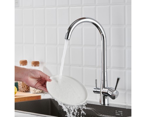 Смеситель для кухни с подключением фильтра Shevanik S428, хром