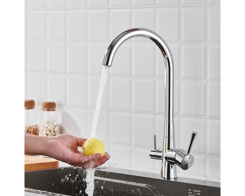 Смеситель для кухни с подключением фильтра Shevanik S428, хром