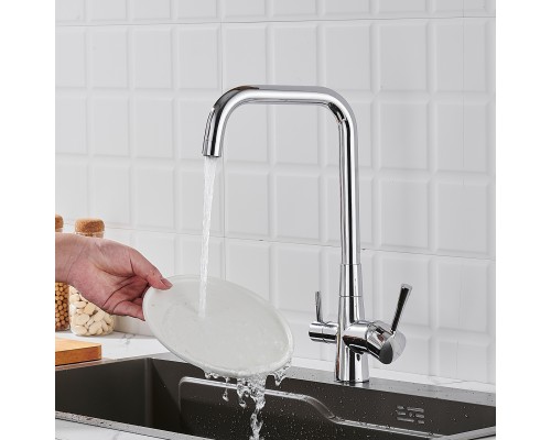 Смеситель для кухни с подключением фильтра Shevanik S528, хром