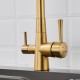 Смеситель для кухни с подключением фильтра Shevanik S528G, золотой сатин