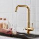 Смеситель для кухни с подключением фильтра Shevanik S528G, золотой сатин