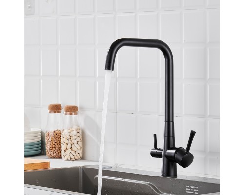 Смеситель для кухни с подключением фильтра Shevanik S528H, черный