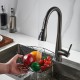 Смеситель для кухни с выдвижным изливом Shevanik S363T, оружейная сталь