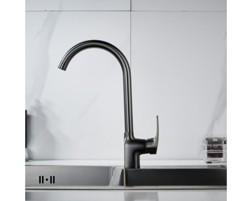 Смеситель для кухни Shevanik S5053T, оружейная сталь