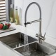 Смеситель для кухни с гибким изливом и подключением фильтра Shevanik S378L, сатин