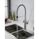 Смеситель для кухни с гибким изливом и подключением фильтра Shevanik S478L, сатин