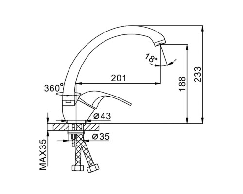 Смеситель для кухни FRAP F4102-B, хром
