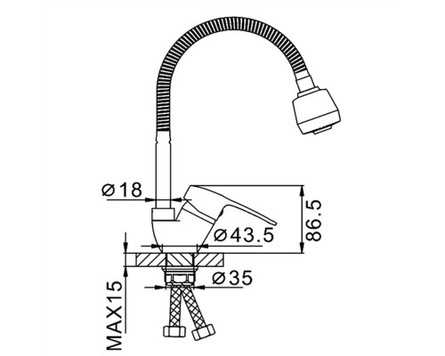 Смеситель для кухни с гибким изливом и режимом душ FRAP F4302-B, хром