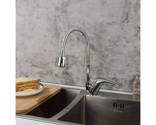 Смеситель для кухни с гибким изливом и режимом душ FRAP F4302-B, хром