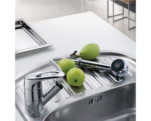 Смеситель для кухни с выдвижным изливом и режимом душ FRAP F6002-B, хром