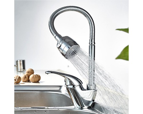 Смеситель для кухни с гибким изливом и режимом душ FRAP F4303, хром