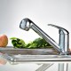 Смеситель для кухни с выдвижным изливом и режимом душ FRAP F6003, хром
