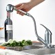Смеситель для кухни с выдвижным изливом и режимом душ FRAP F6003, хром