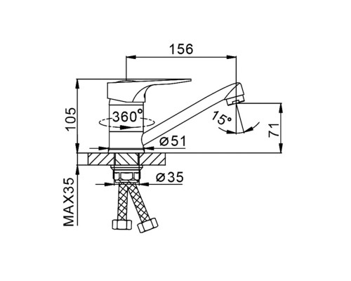 Смеситель для кухни FRAP F4504-2, хром