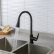 Смеситель для кухни с гибким изливом и режимом душ FRAP F4417-6, черный