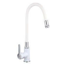 Смеситель для кухни с гибким изливом FRAP F4041, белый