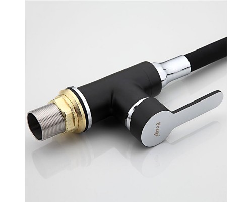 Смеситель для кухни с гибким изливом FRAP F4042, черный