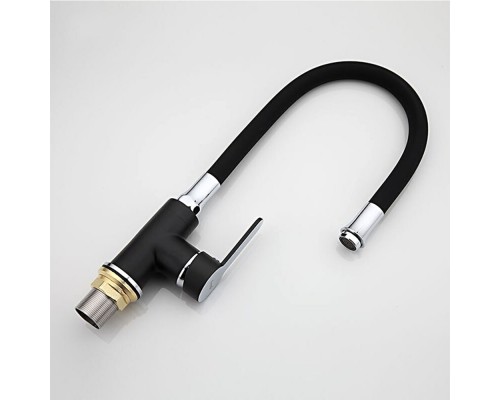 Смеситель для кухни с гибким изливом FRAP F4042, черный