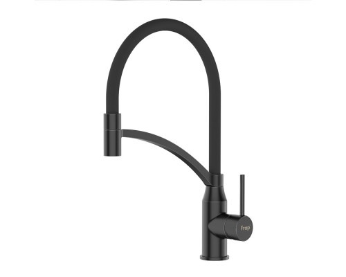 Смеситель для кухни с гибким изливом FRAP F4552-6, черный