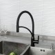 Смеситель для кухни с гибким изливом FRAP F4552-6, черный