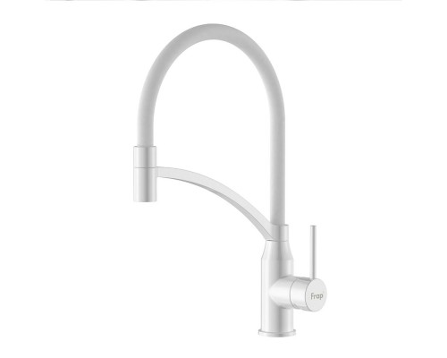 Смеситель для кухни с гибким изливом FRAP F4552-8, белый
