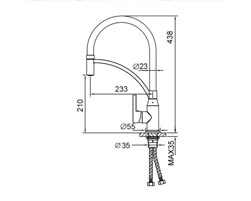 Смеситель для кухни с гибким изливом FRAP F4552-8, белый