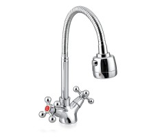 Смеситель для кухни с гибким изливом и режимом душ FRAP F4319, хром