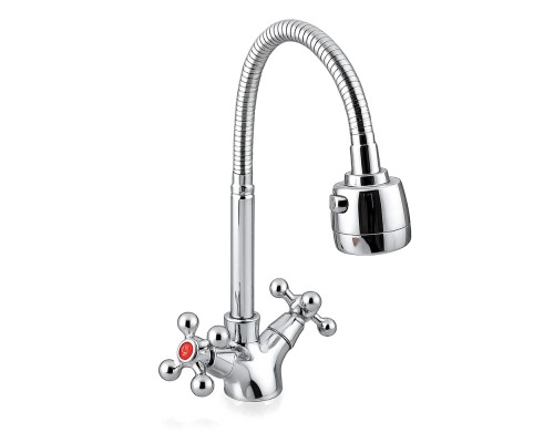 Смеситель для кухни с гибким изливом и режимом душ FRAP F4319, хром