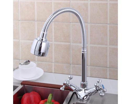Смеситель для кухни с гибким изливом и режимом душ FRAP F4319, хром