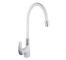 Смеситель для кухни с гибким изливом FRAP F4453-03, белый