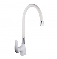 Смеситель для кухни с гибким изливом FRAP F4453-03, белый