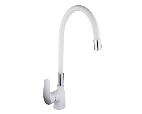 Смеситель для кухни с гибким изливом FRAP F4453-03, белый