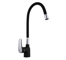 Смеситель для кухни с гибким изливом FRAP F4453-04, черный