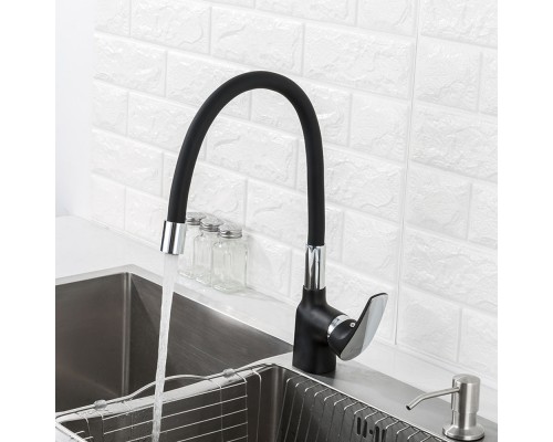 Смеситель для кухни с гибким изливом FRAP F4453-04, черный
