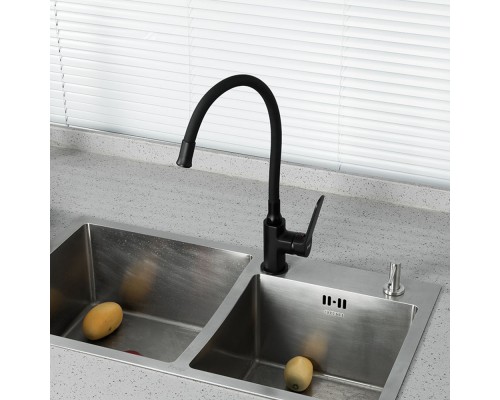 Смеситель для кухни с гибким изливом FRAP F4462, черный