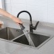 Смеситель для кухни с гибким изливом и режимом душ FRAP F4462-9, оружейная сталь