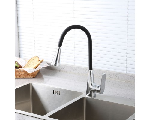 Смеситель для кухни с гибким изливом и режимом душ FRAP F4471, хром