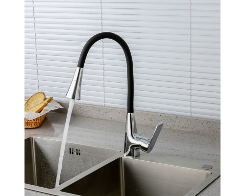 Смеситель для кухни с гибким изливом и режимом душ FRAP F4471, хром