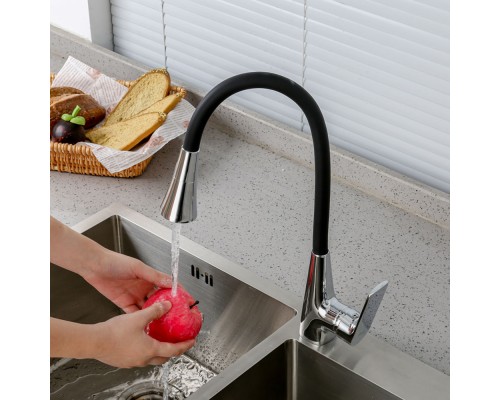 Смеситель для кухни с гибким изливом и режимом душ FRAP F4471, хром