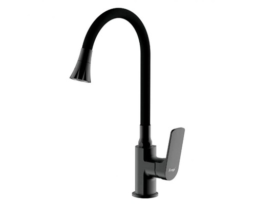 Смеситель для кухни с гибким изливом и режимом душ FRAP F4486-6, черный
