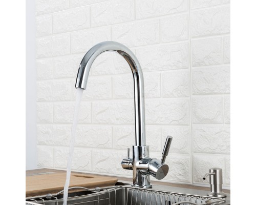Смеситель для кухни с подключением фильтра FRAP F4352, хром