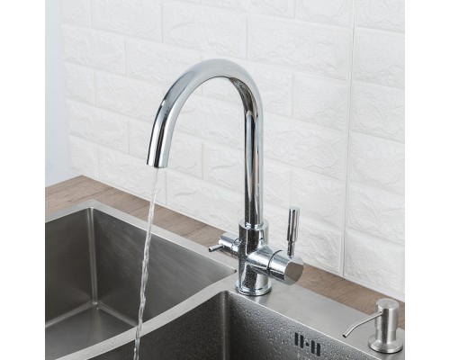 Смеситель для кухни с подключением фильтра FRAP F4352, хром