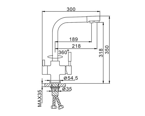 Смеситель для кухни с подключением фильтра FRAP F4352-8, белый