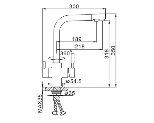 Смеситель для кухни с подключением фильтра FRAP F4352-20, бежевый