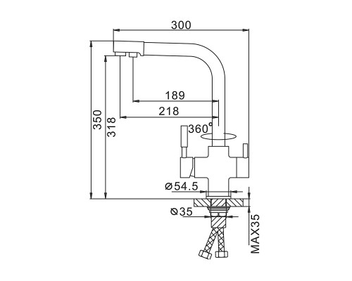 Смеситель для кухни с подключением фильтра FRAP F4352-24, белый