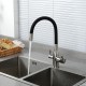 Смеситель для кухни с гибким изливом и подключением фильтра FRAP F4396-5, сатин