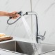 Смеситель для кухни с выдвижным изливом и режимом душ FRAP F6096, хром
